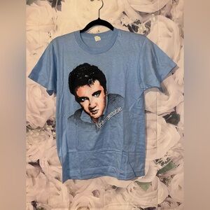 Vintage 1987 Elvis Presley Unforgettable T-Shirt Blue Small Single Stitch USA​